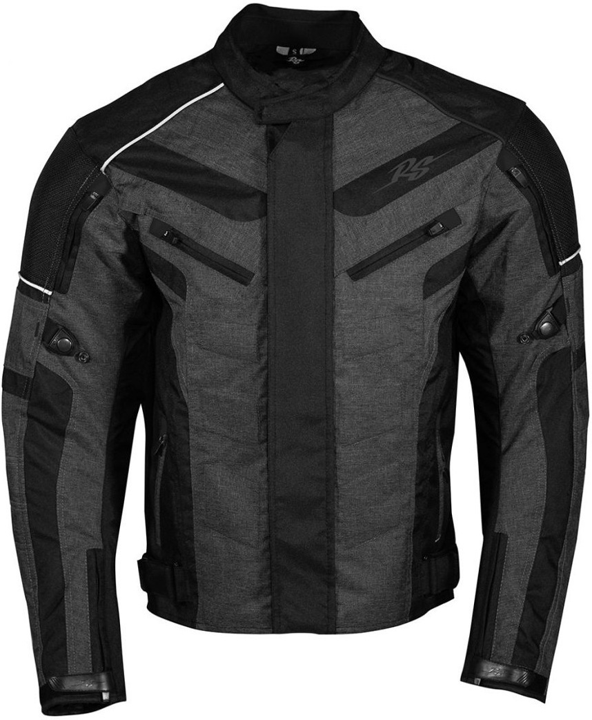 Rusty Stitches Romeo Veste textile moto, noir-gris, taille S pour Hommes