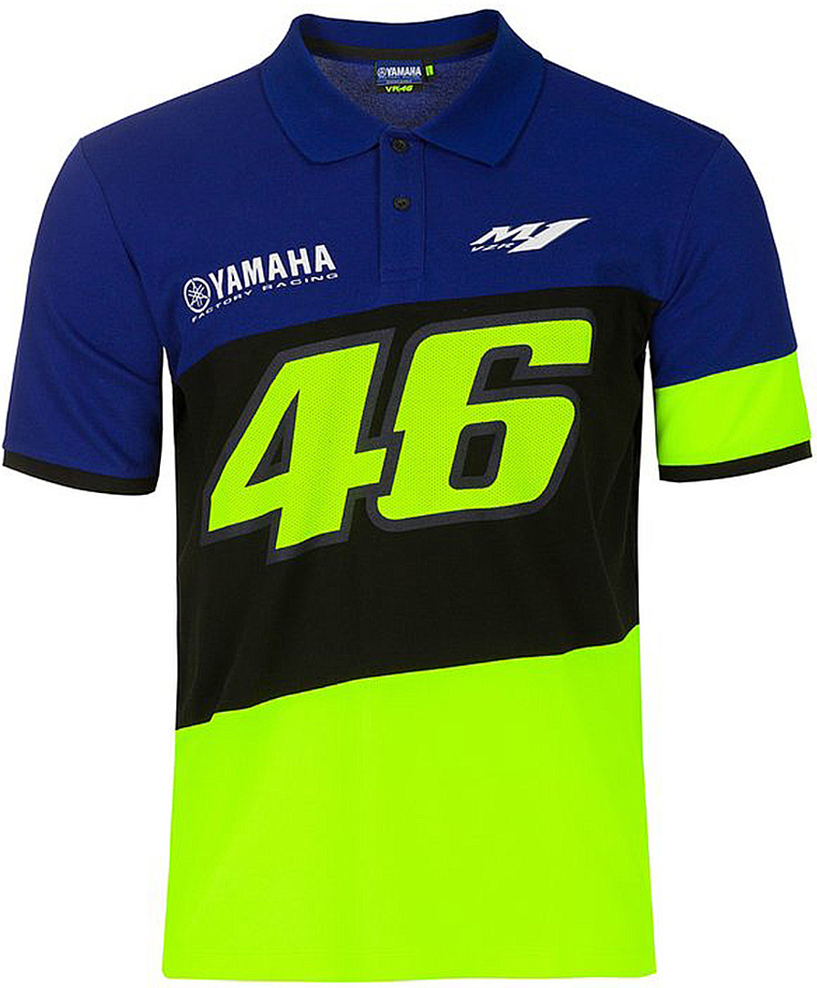 VR46 Yamaha Polo Shirt, black-blue-yellow, Size S, black-blue-yellow, Size S