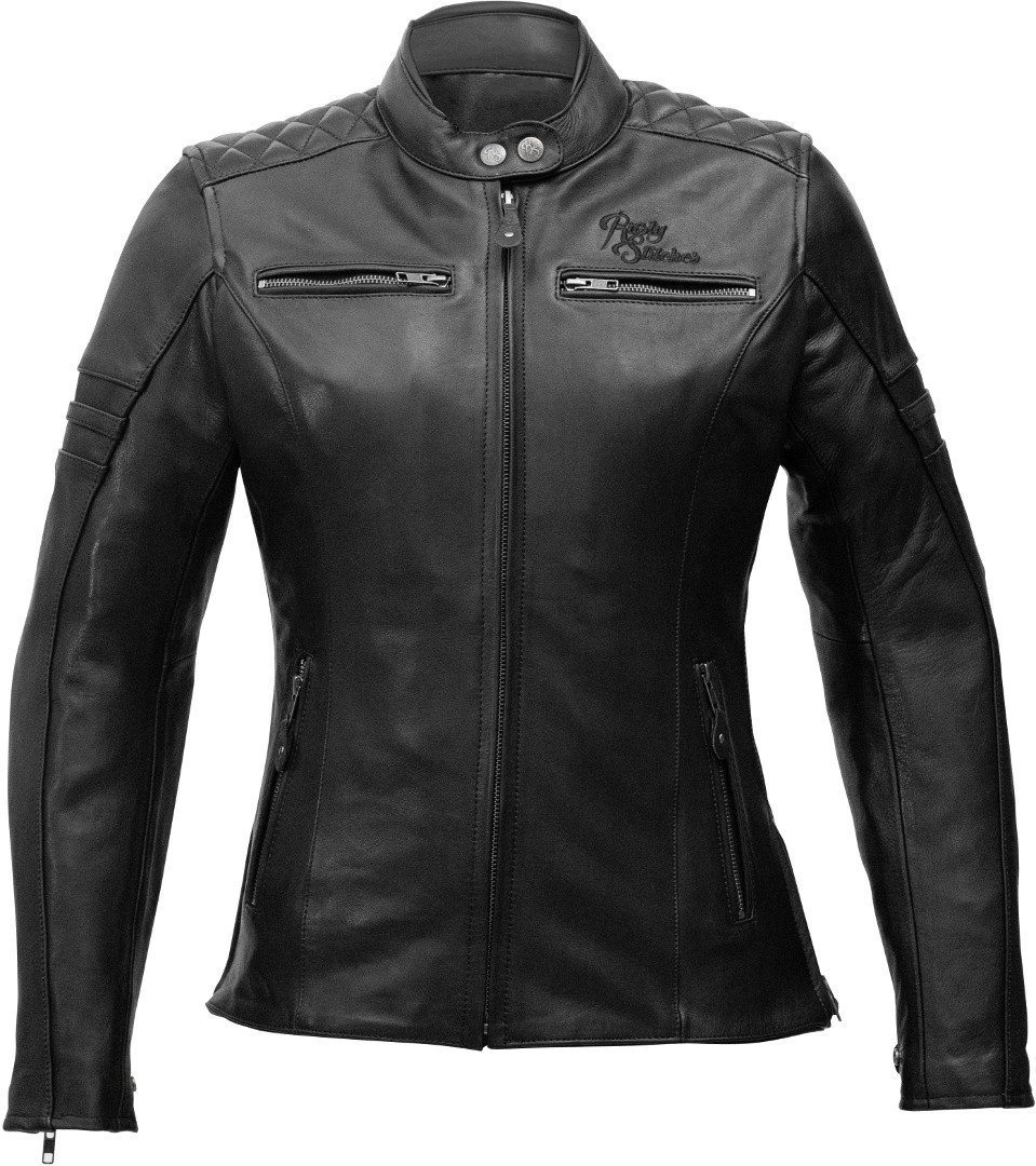 Rusty Stitches Joyce Veste en cuir de moto pour dames, noir, taille 40 pour Femmes