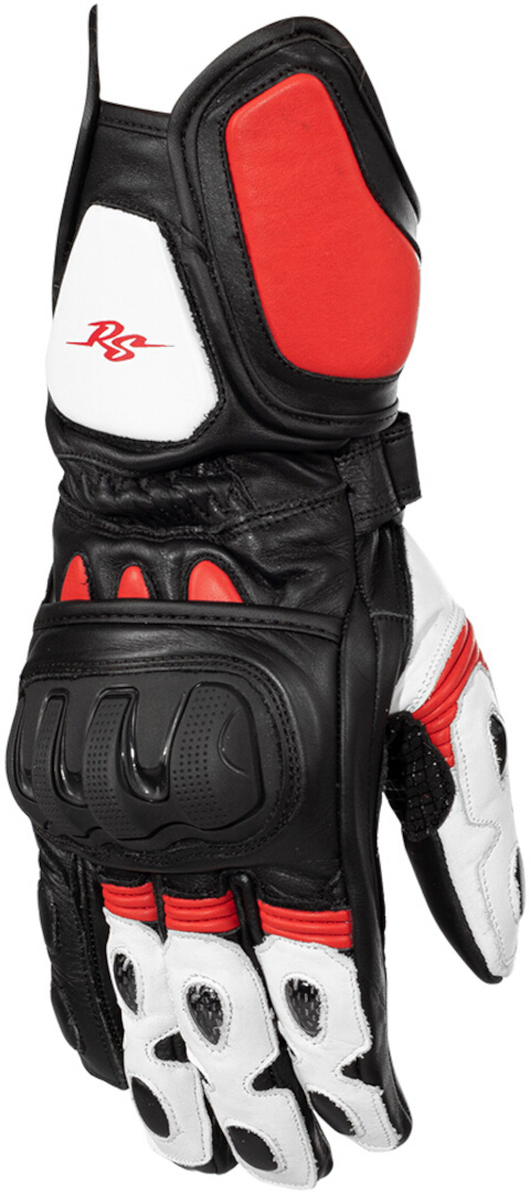 Rusty Stitches Marc Gants de moto, noir-blanc-rouge, taille L pour Hommes