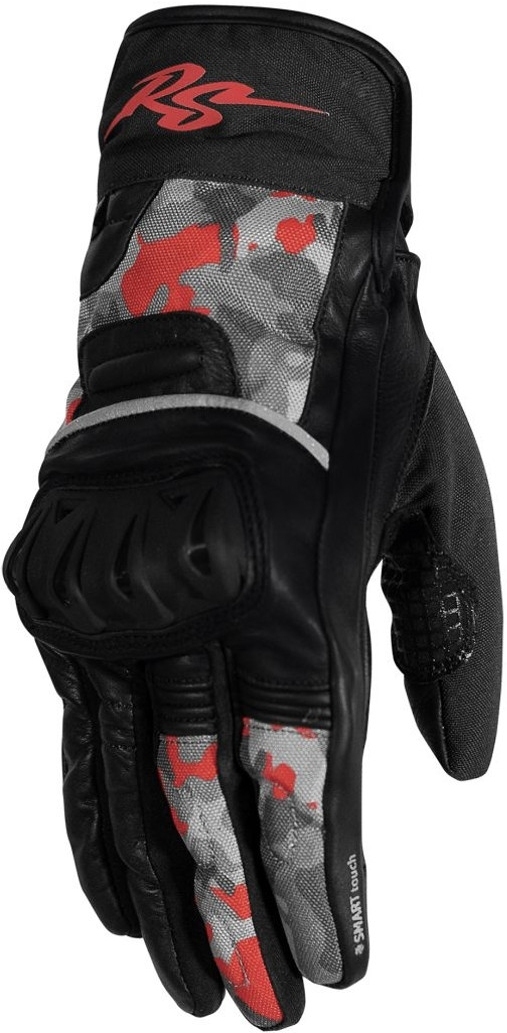 Rusty Stitches Randy Motorcycle Gloves, black-red, Size M, black-red, Size M