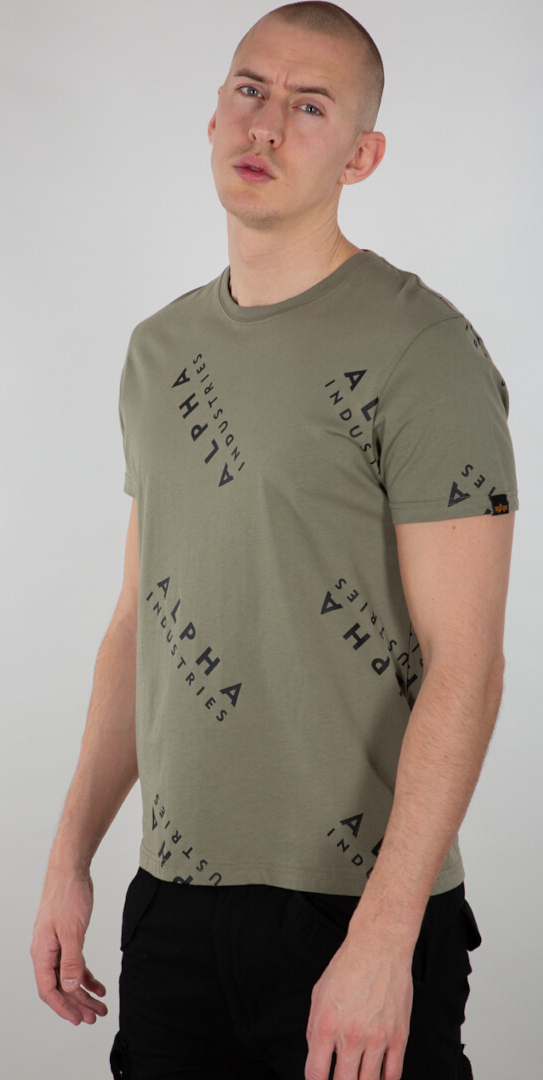 Alpha Industries AOP T-Shirt, noir-vert, taille L pour Hommes