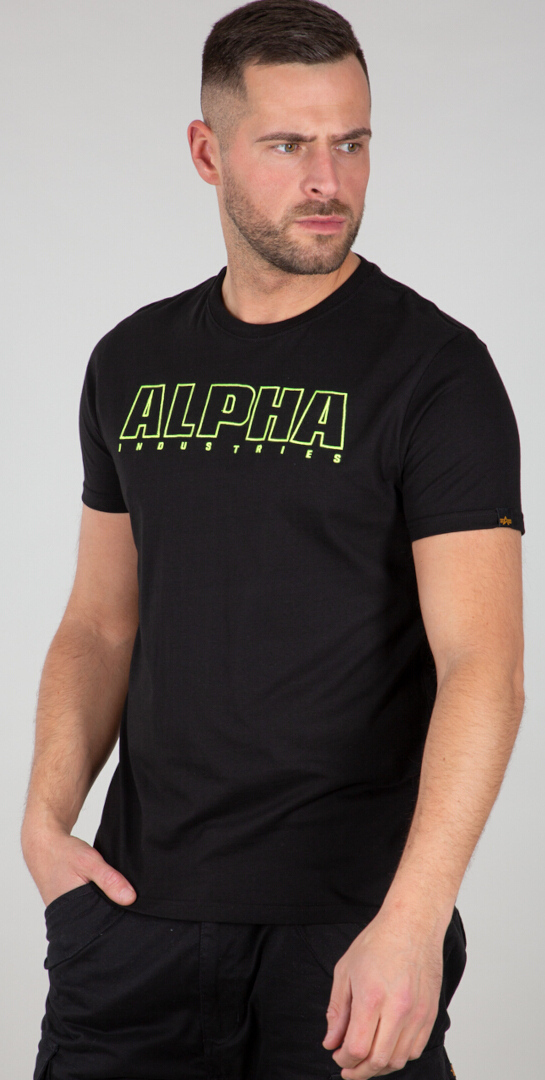 Image of Alpha Industries Alpha Embroidery Heavy Maglietta, nero-verde, dimensione M
