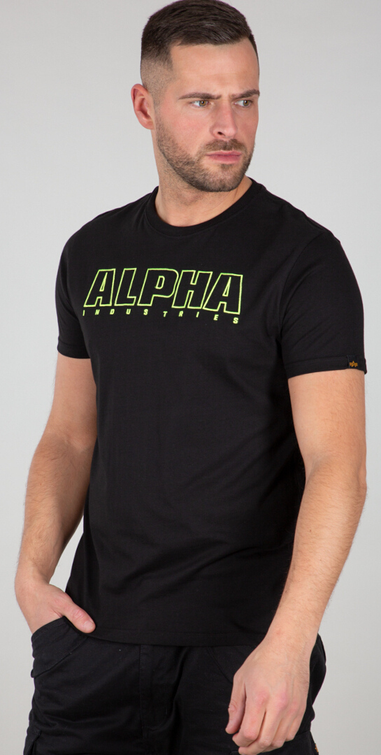 Alpha Industries Alpha Embroidery Heavy T-shirt, svart-grön, storlek M