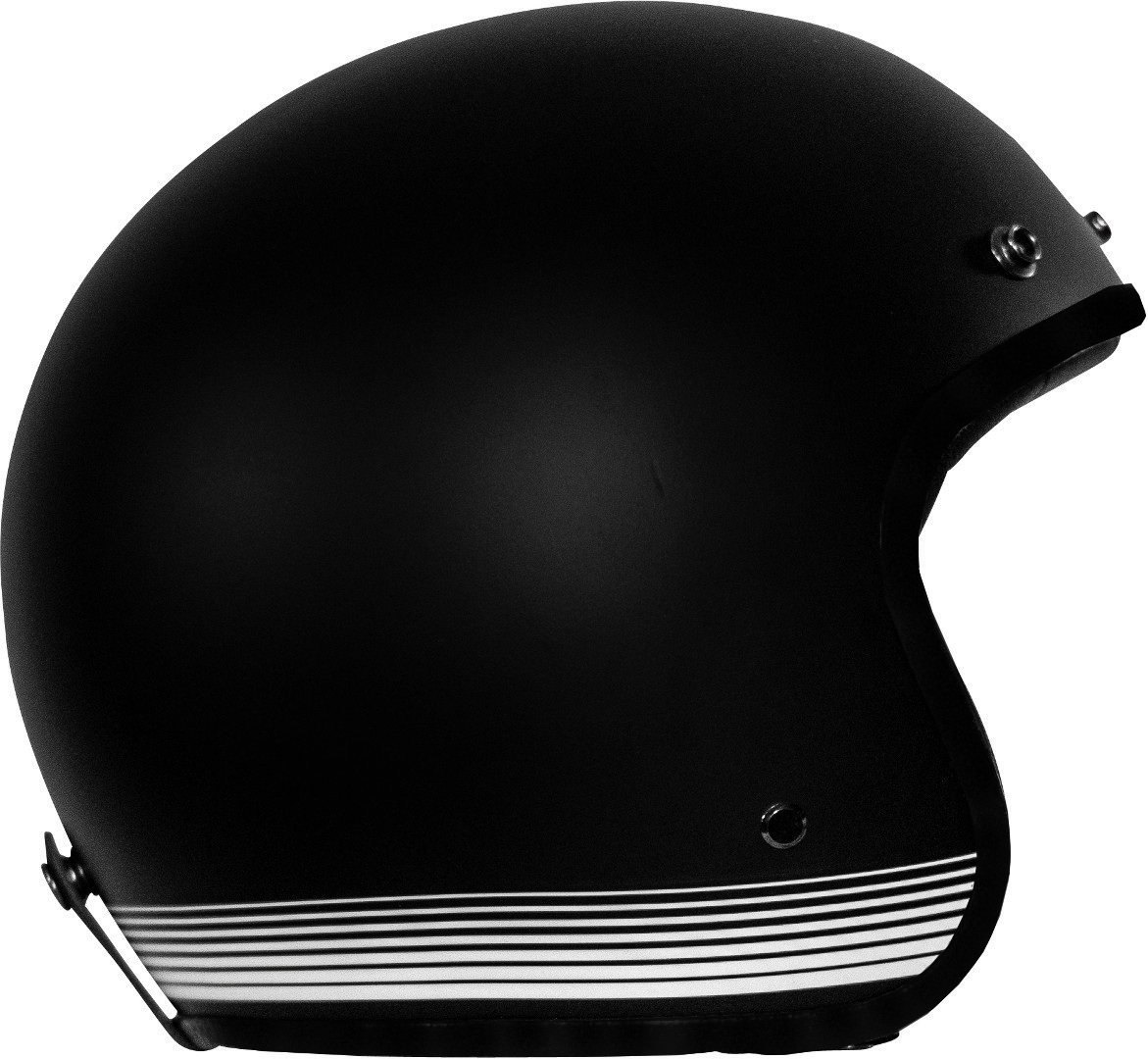 Rusty Stitches Fonzie Casque jet, noir-blanc, taille XL pour Hommes