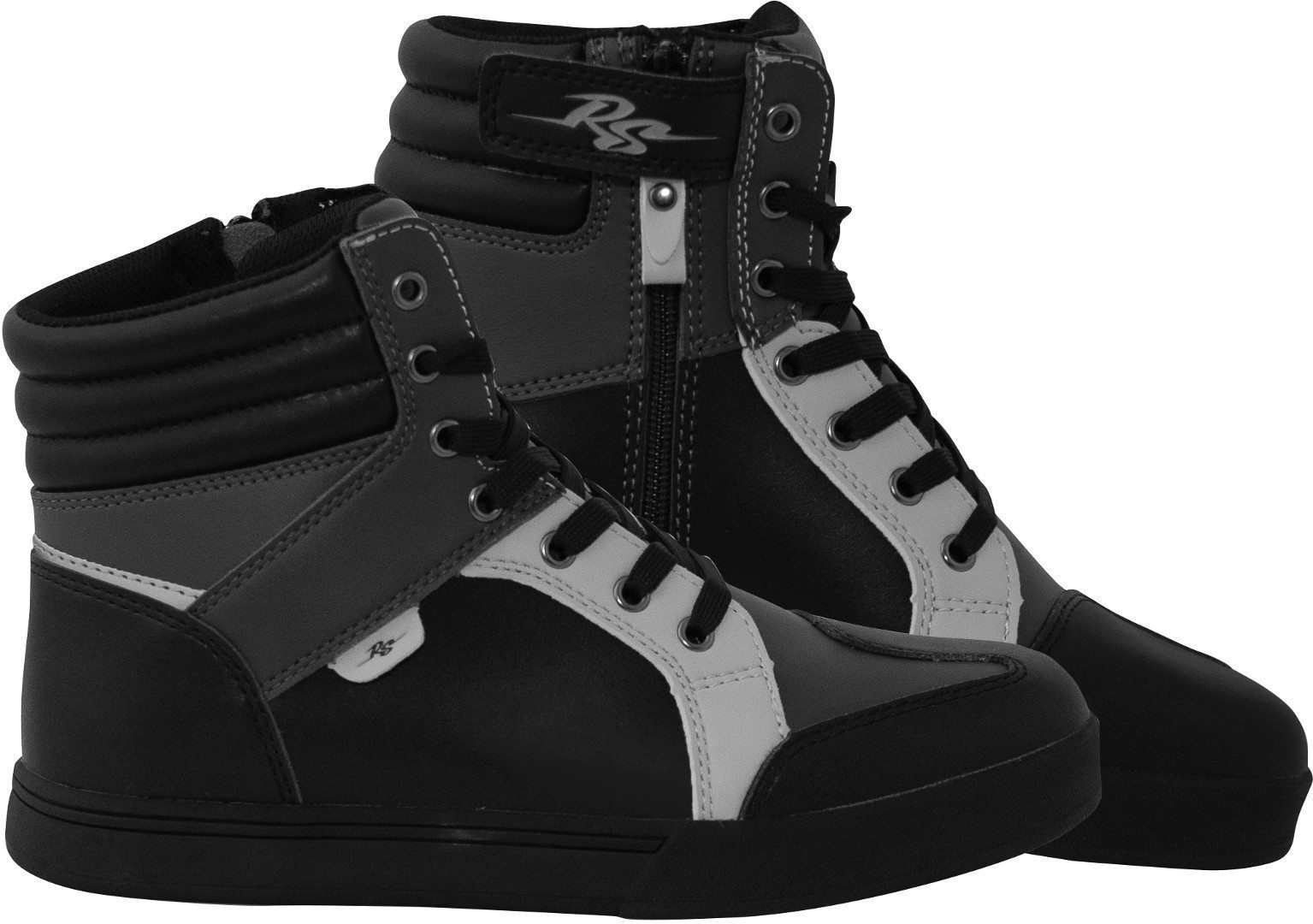 Rusty Stitches Joey Chaussures de moto, noir-gris, taille 47 pour Hommes