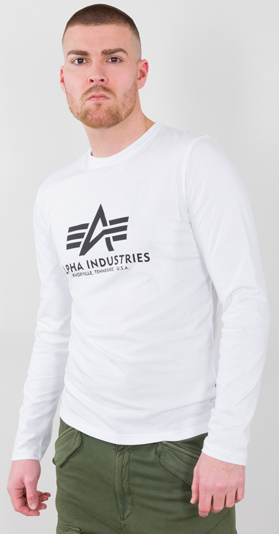 Alpha Industries Basic T Langarmshirt, schwarz-weiss, Größe 2XL, schwarz-weiss, Größe 2XL
