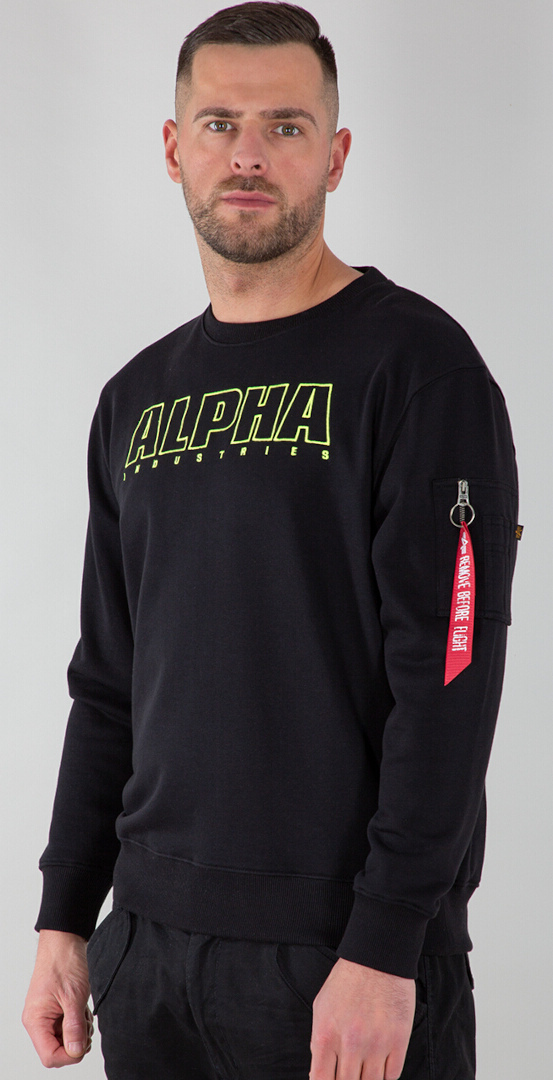 Alpha Industries Alpha Embroidery Pullover, noir, taille S pour Hommes