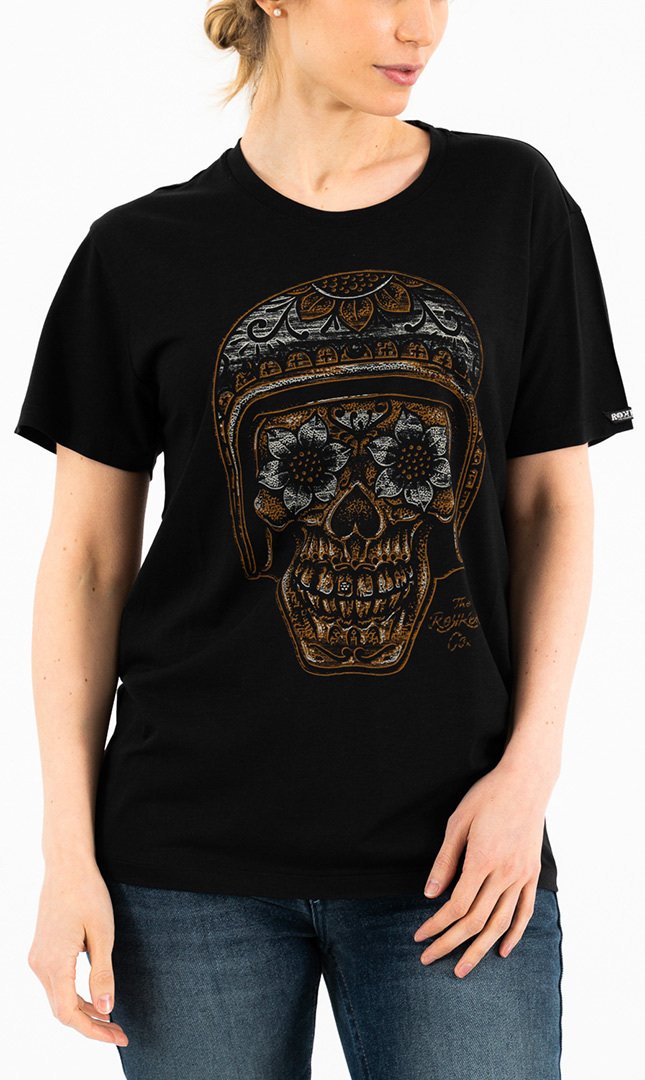Rokker La Catrina Ladies T-Shirt, black, Size XS for Women, black, Size XS for Women