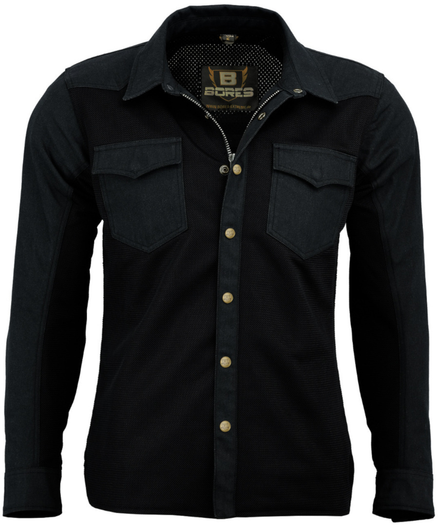 Bores Driver Mesh Chemise de moto, noir, taille 2XL pour Hommes