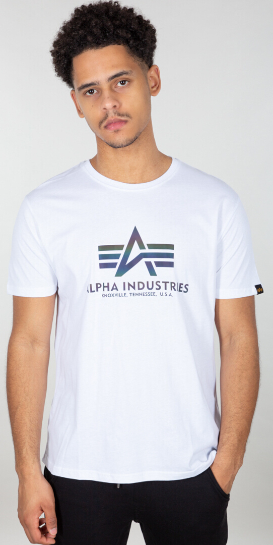 Alpha Industries Basic Rainbow Ref. T-shirt, vit, storlek 3XL