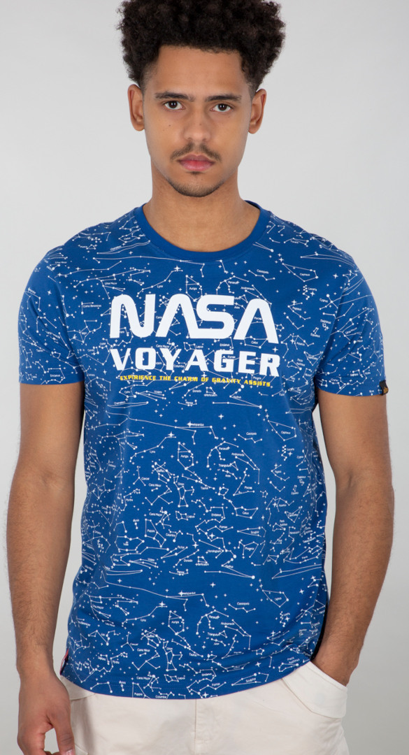 Alpha Industries NASA Voyager AOP T-shirt, blå, storlek 3XL
