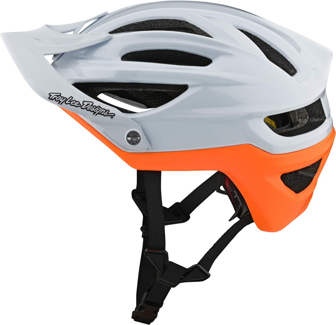 Troy Lee Designs A2 Decoy MIPS Bicycle Helmet, white-orange, Size S, white-orange, Size S