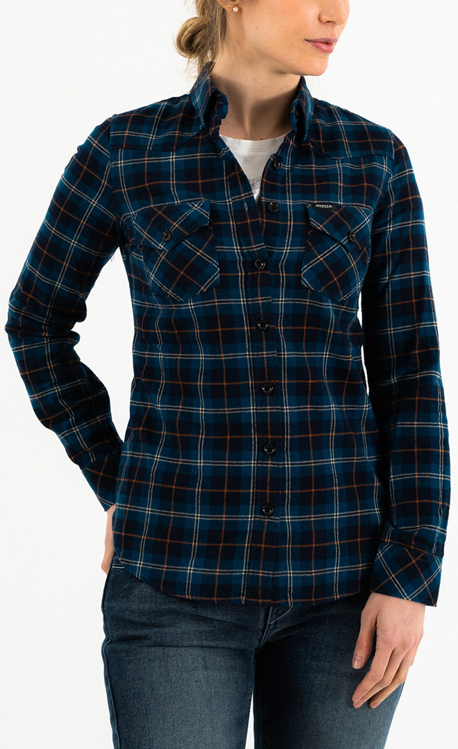 Rokker Salinas Ladies Shirt, blue, Size XS for Women, blue, Size XS for Women