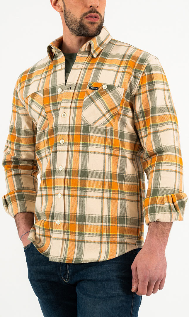 Rokker Colorado Flannel Shirt, beige, Size L, beige, Size L