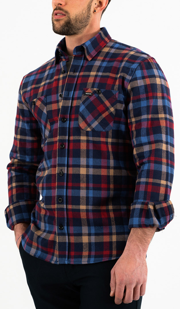 Rokker Lakewood Flannel Shirt, red-blue, Size M, red-blue, Size M