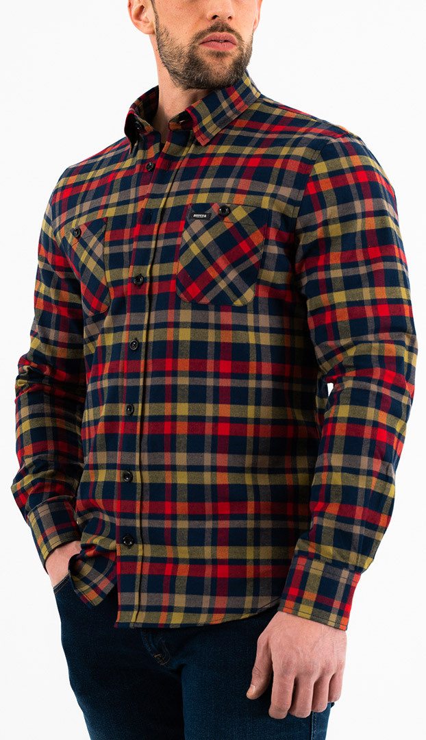 Rokker Tacoma Flannel Shirt, red-blue, Size M, red-blue, Size M