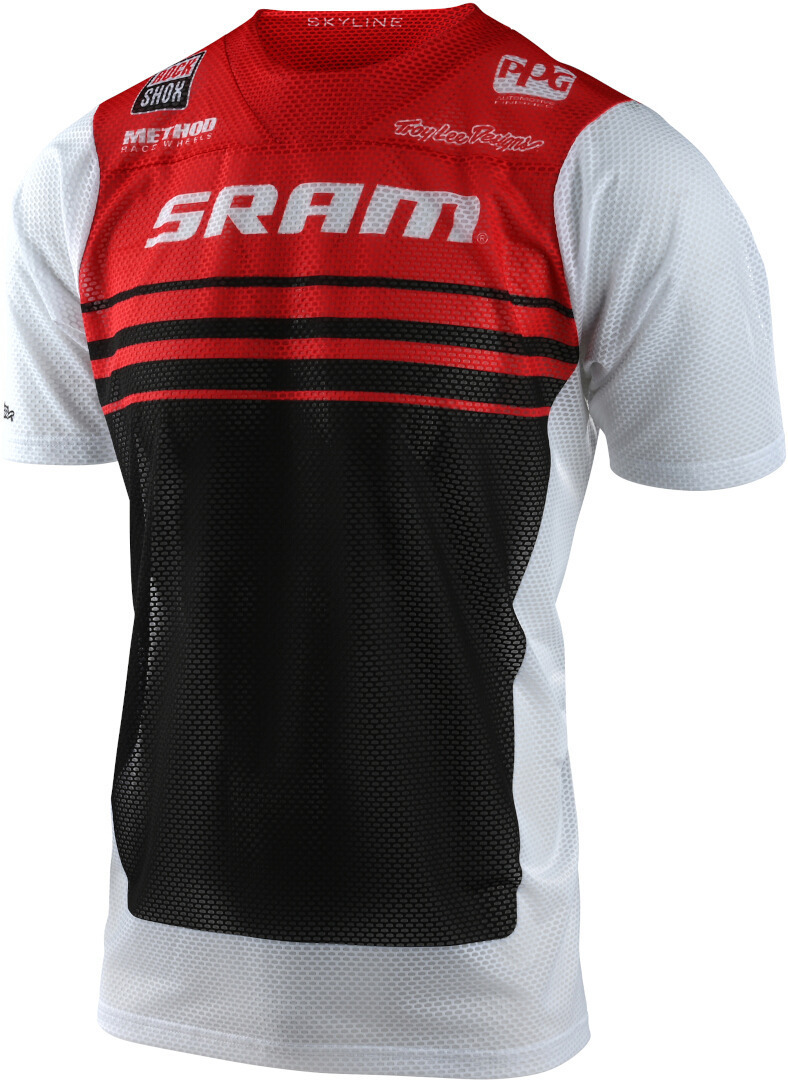 Troy Lee Designs Skyline Air Formula SRAM Bicycle T-Shirt, black-white-red, Size S, black-white-red, Size S