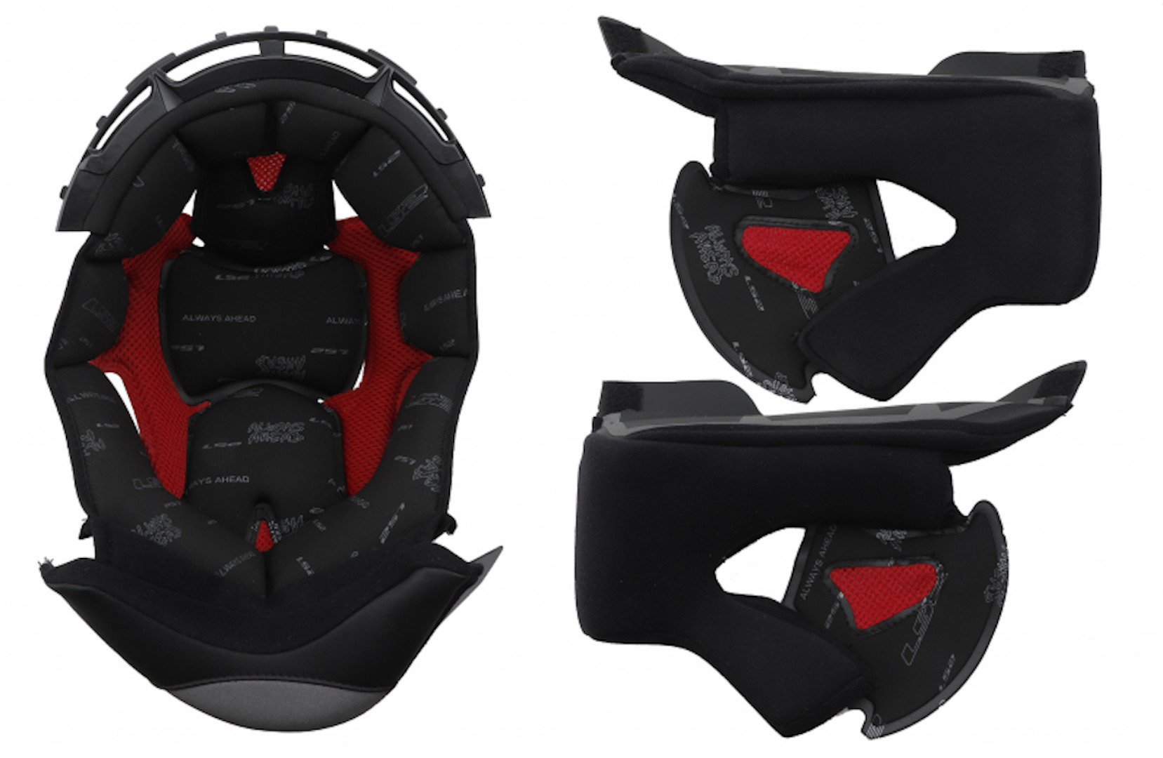 LS2 FF327 Challenger HPFC Lining & Cheek Pads, black-red, Size 2XS, black-red, Size 2XS