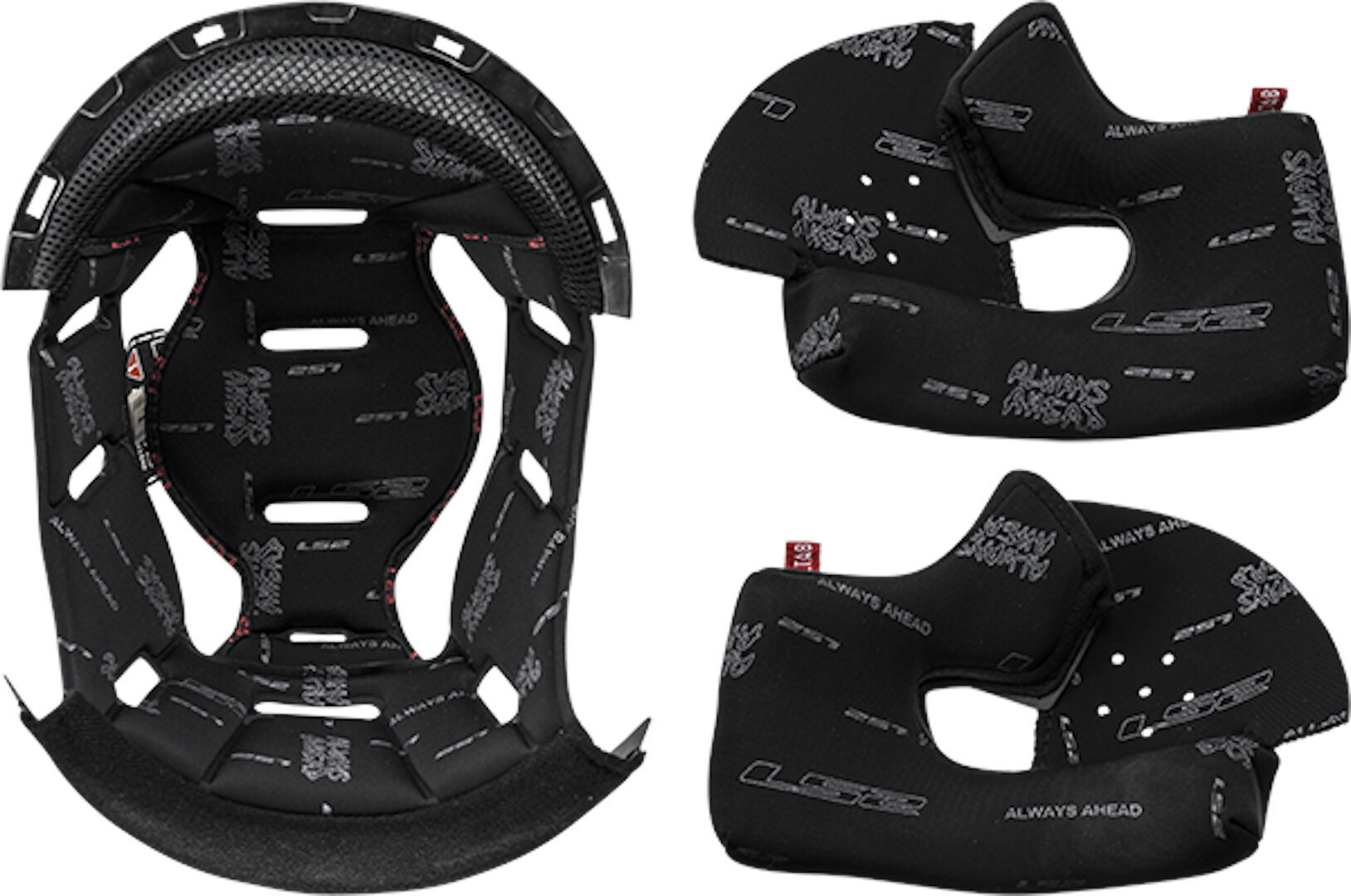 LS2 Vector / Breaker Inner Lining & Cheek Pads, black-grey, Size 2XS, black-grey, Size 2XS