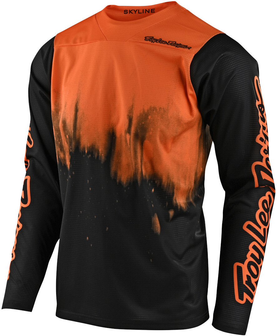 Troy Lee Designs Skyline Diffuze Bicycle Jersey, black-orange, Size S, black-orange, Size S