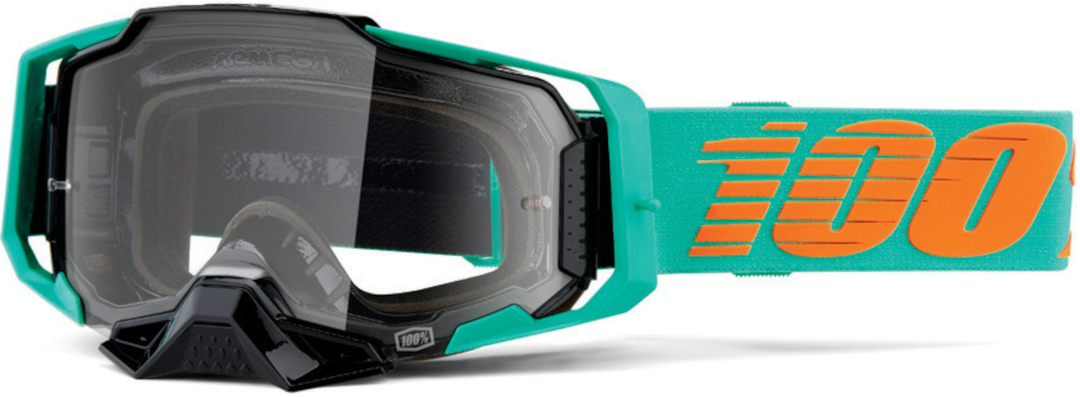 100% Armega Motocross Goggles, turquoise, turquoise, Size One Size