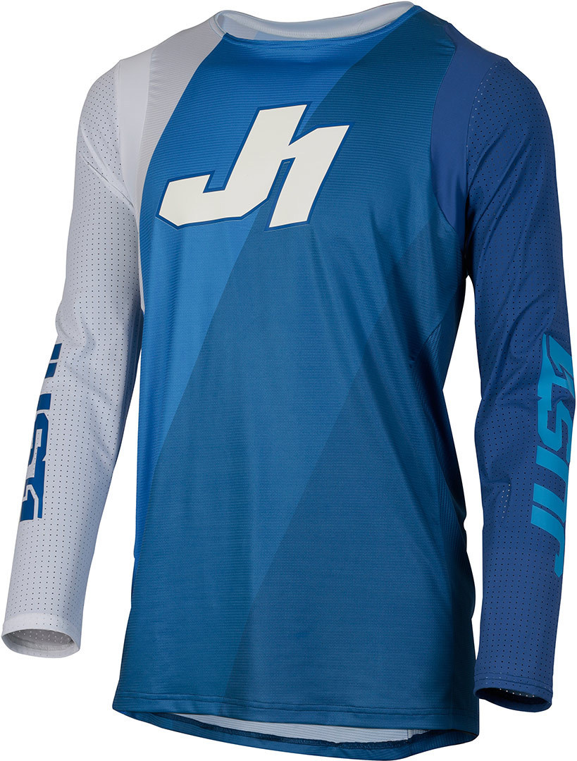 Just1 J-Flex Shape Motocross Jersey, white-blue, Size S, white-blue, Size S