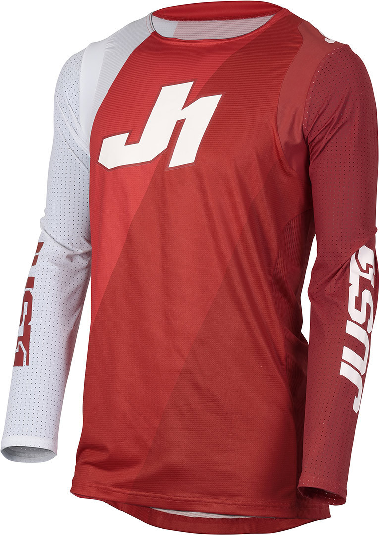 Just1 J-Flex Shape Motocross Jersey, white-red, Size S, white-red, Size S