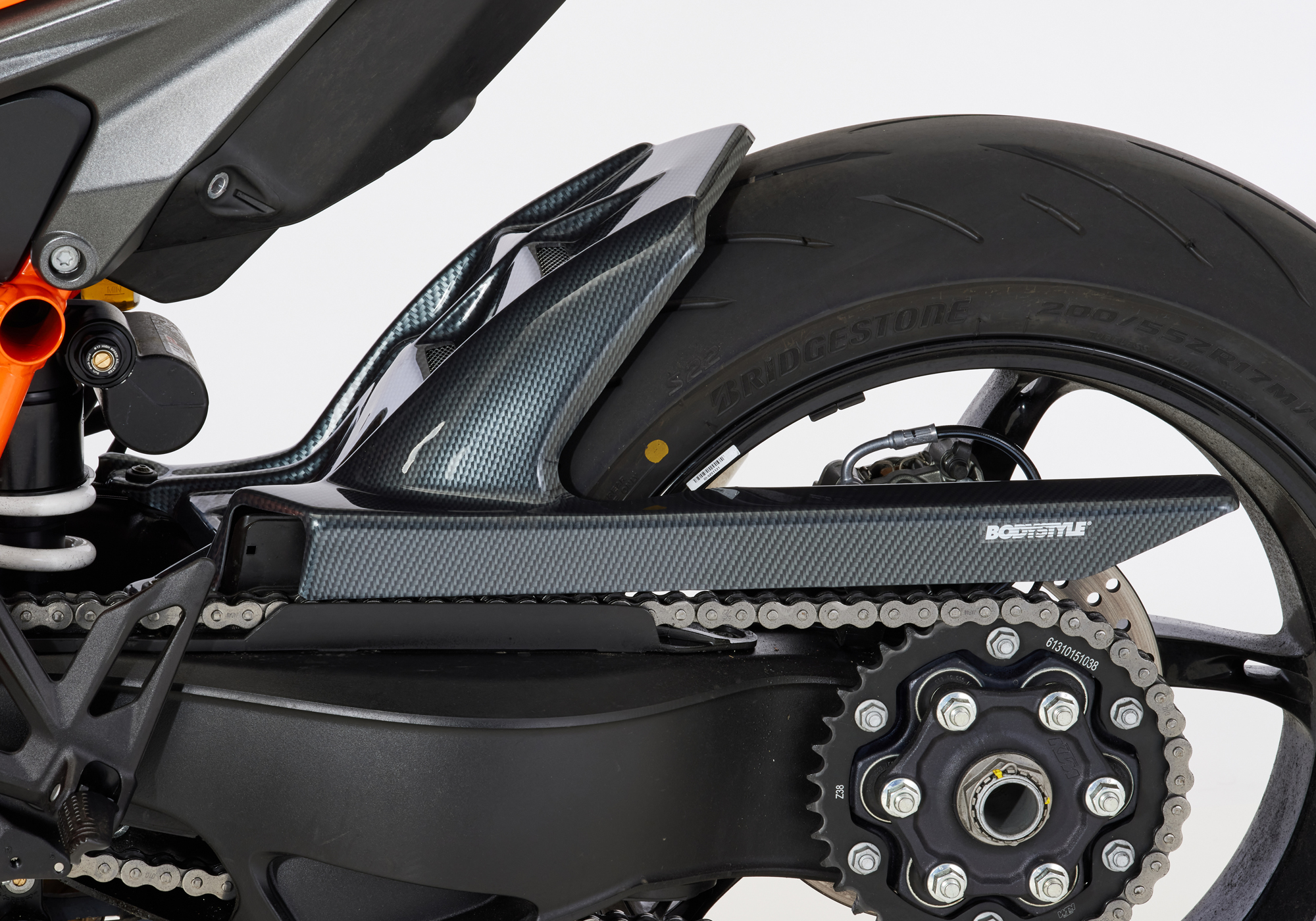 BODYSTYLE rear hugger ABS plastics carbon look, carbon