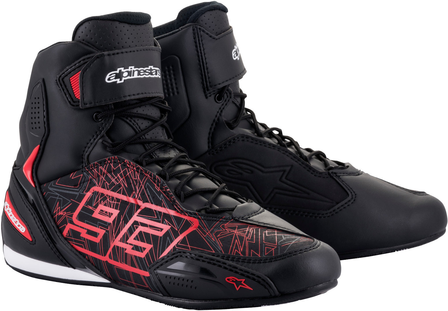 Alpinestars MM93 Austin Motorcycle Shoes, black-red, Size 45 46, black-red, Size 45 46