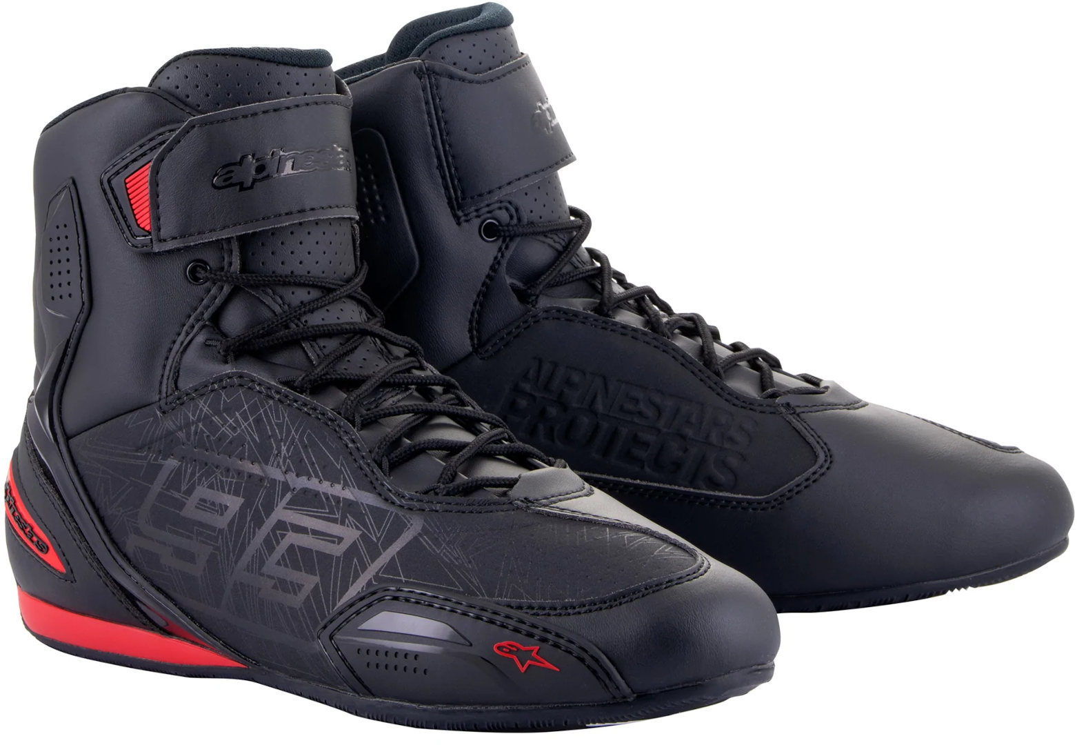 Alpinestars MM93 Austin Motorcycle Shoes, black-white-red, Size 45 46, black-white-red, Size 45 46