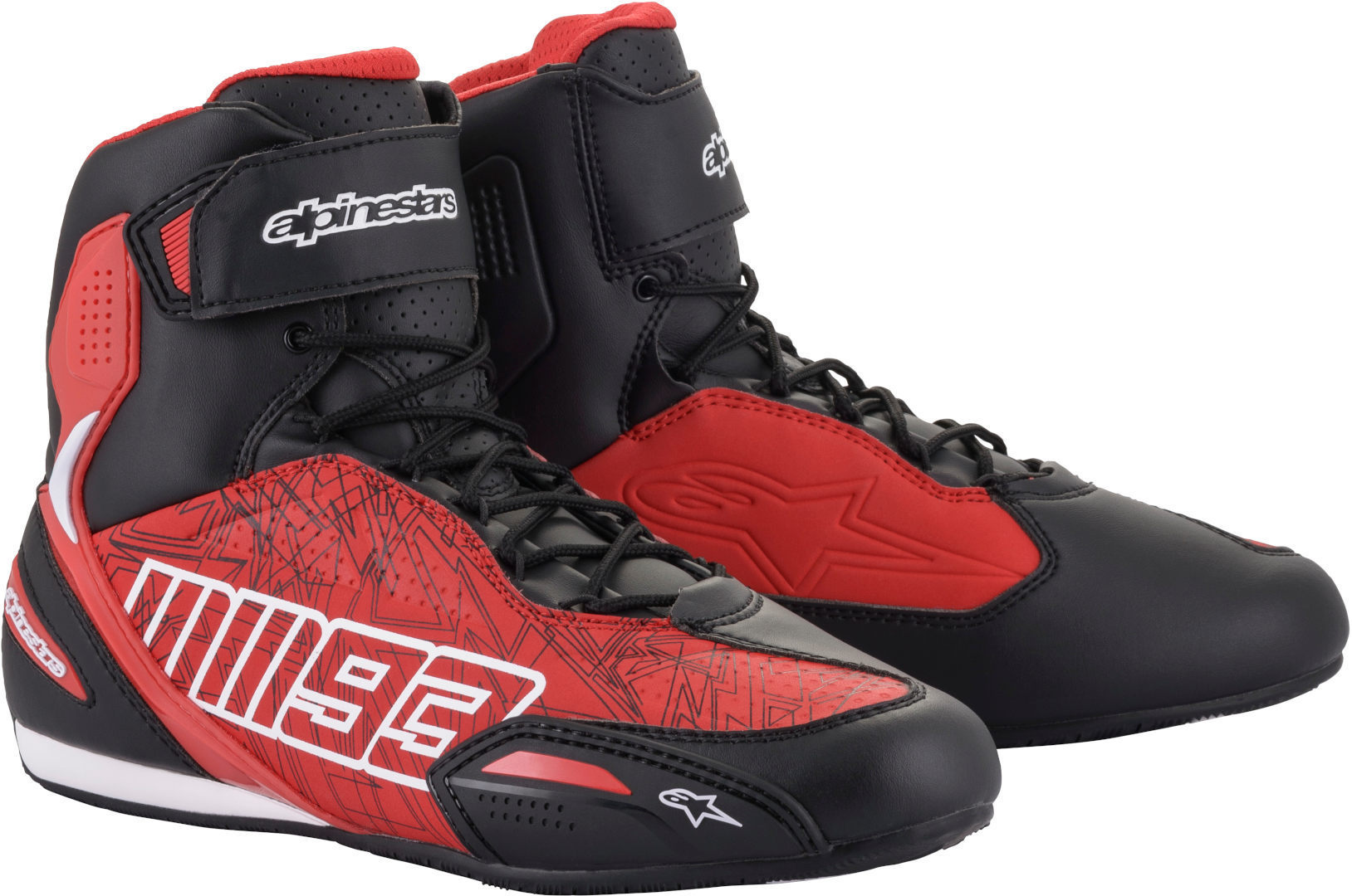 Alpinestars MM93 Austin Motorcycle Shoes, black-red, Size 47, black-red, Size 47