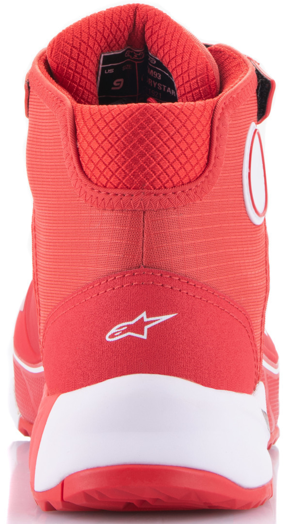 Side view of Alpinestars MM93 CR-X Drystar Motorcycle Shoes, white-red, Size 42 for Men
