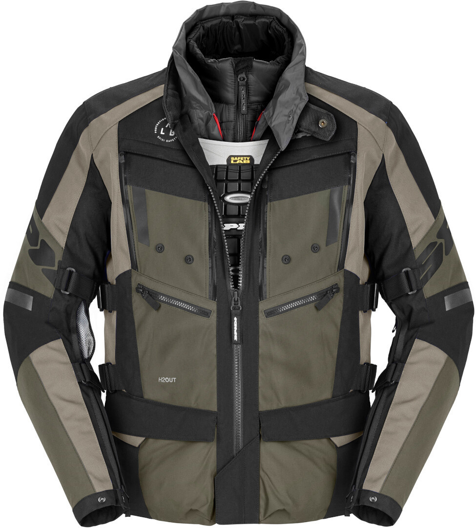 Spidi 4 Season Evo H2Out Мотоцикл Текстиль куртка Черный/Оливковый XXL 