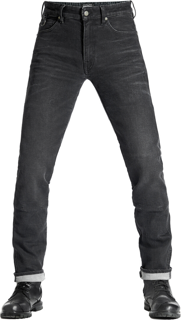 Pando Moto Robby Arm 01 Motorcykel Jeans, sort-grå, størrelse 32