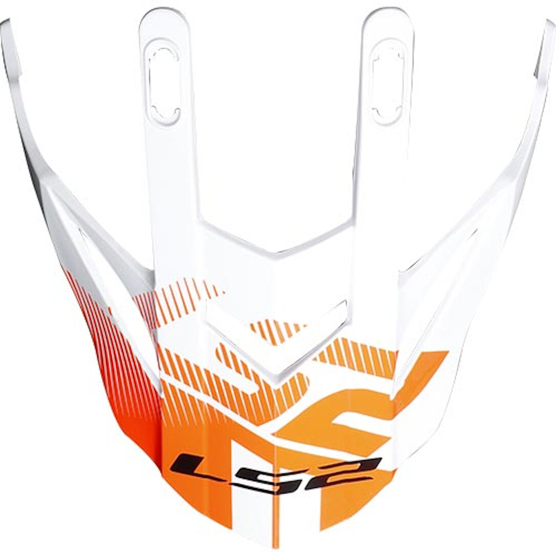 LS2 MX436 Pioneer Helmet Peak, white-orange, white-orange, Size One Size