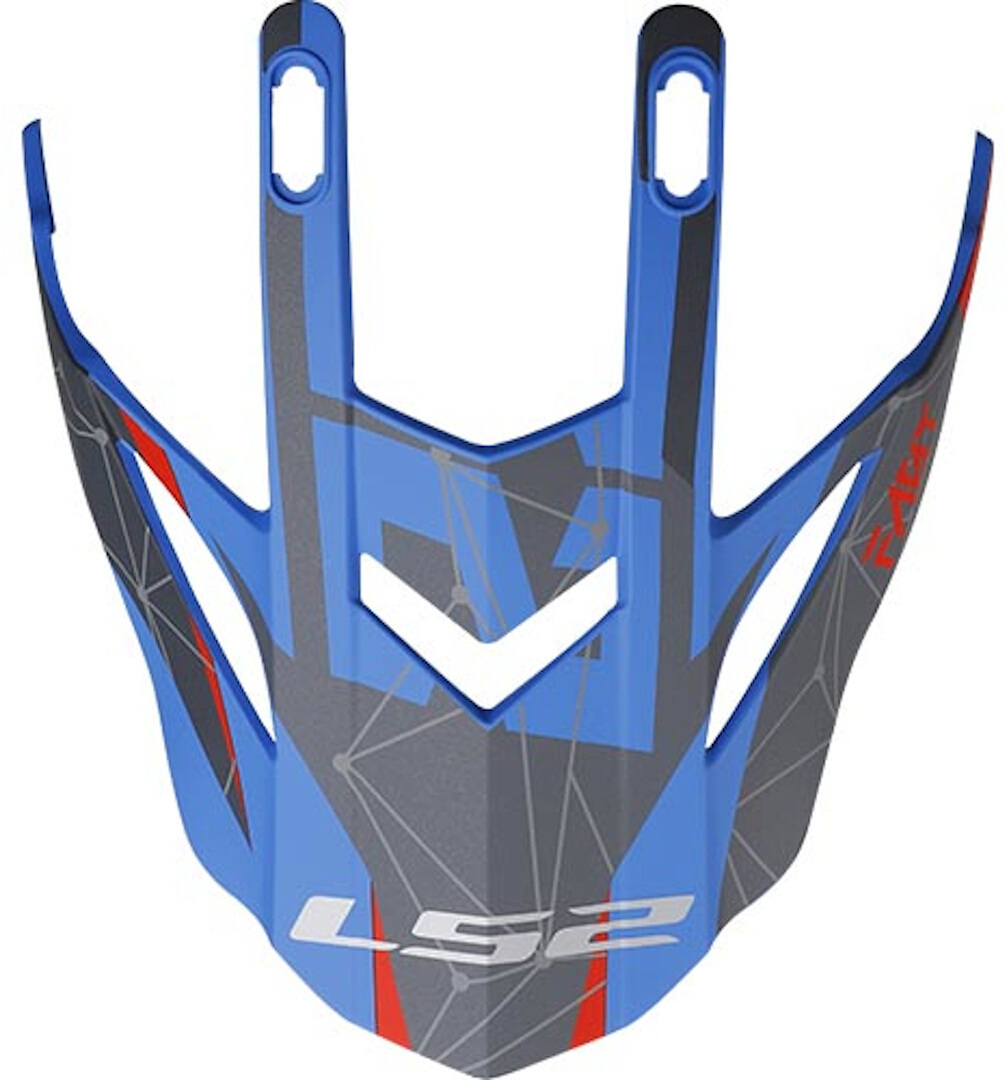 LS2 MX437 Fast Evo Helmschirm, grau-blau, grau-blau