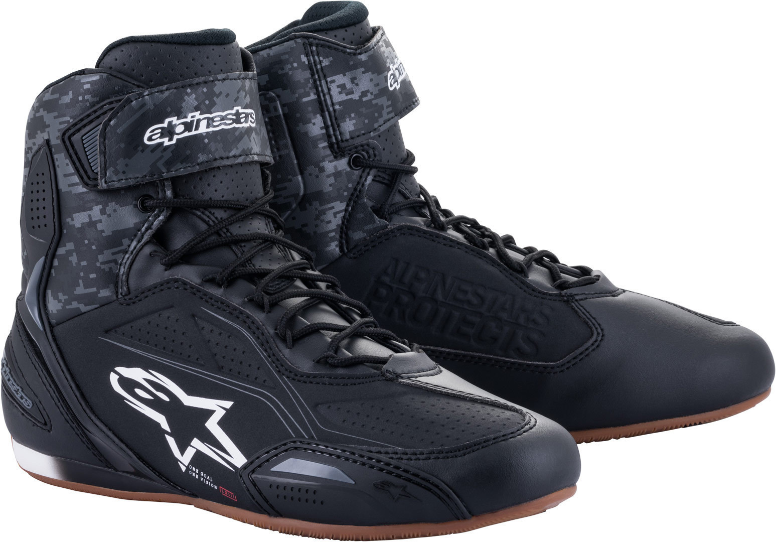 Alpinestars Faster 3 Motorcycle Shoes, black-grey, Size 43 44, black-grey, Size 43 44