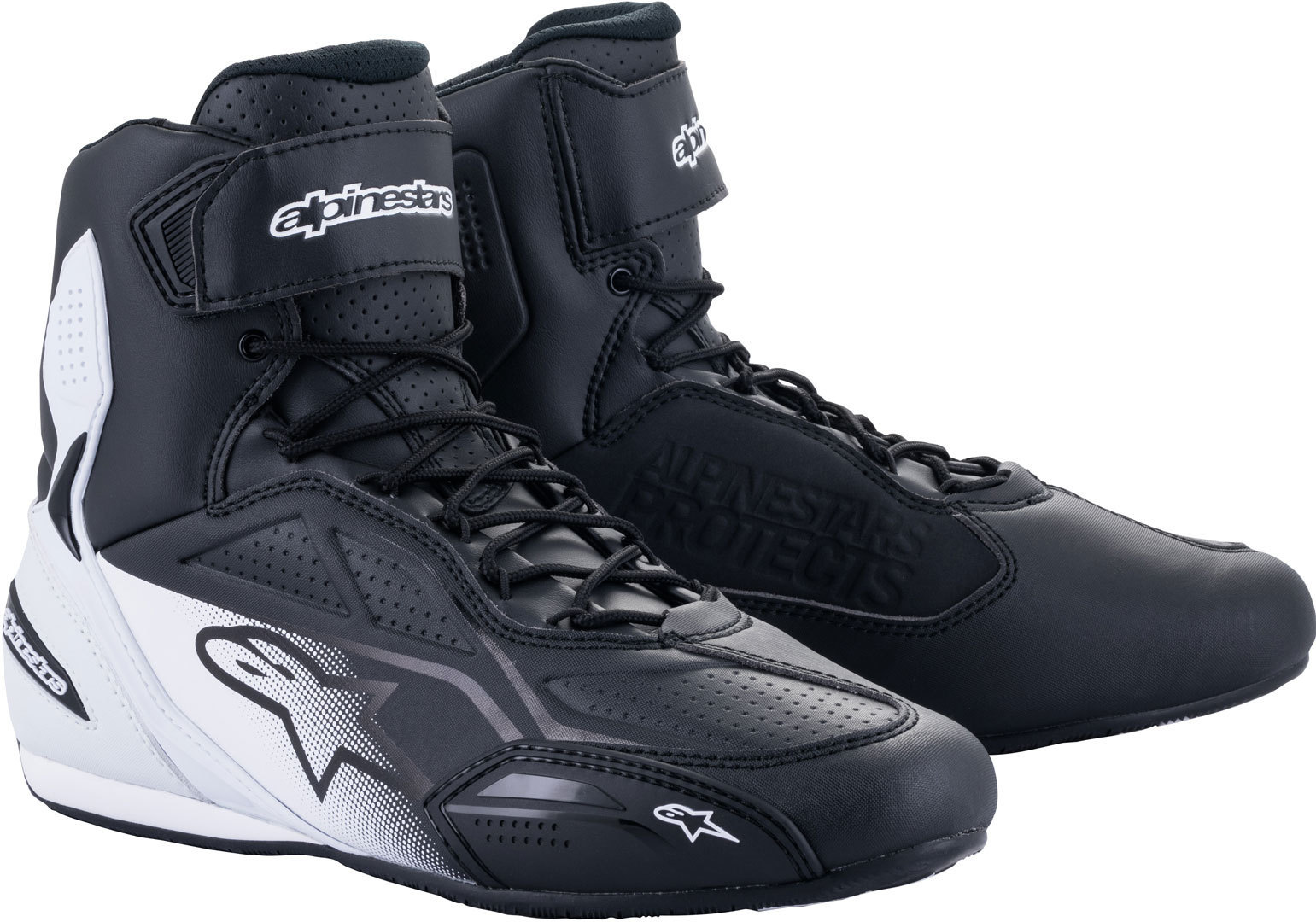 Alpinestars Faster 3 Motorcycle Shoes, black-white, Size 40 41, black-white, Size 40 41