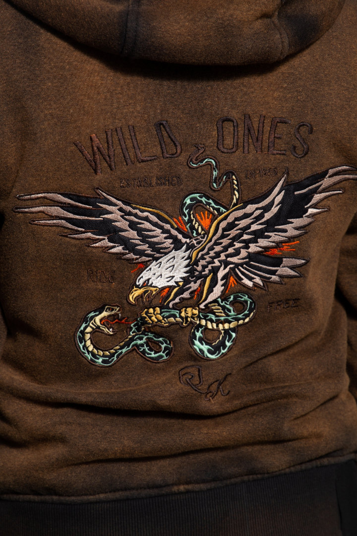 Side view of Queen Kerosin Wild One Adventure Ladies Jacket, brown, Size S for Women