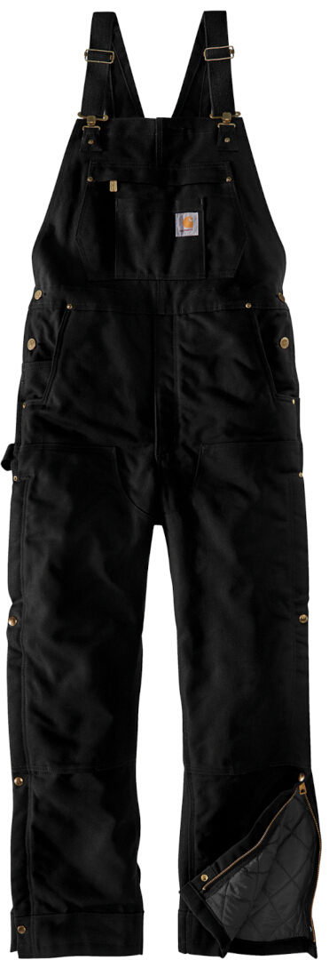 Carhartt Firm Duck Insulated Latzhose, schwarz, Größe M für Männer