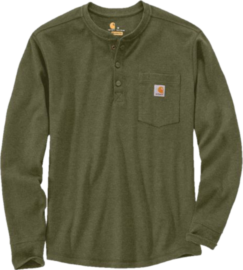 Carhartt Henley Pocket Thermal Longsleeve skjorta, grön, storlek XL