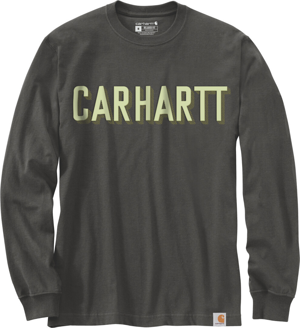 Image of Carhartt Workwear Logo Camicia a maniche lunghe, nero-grigio, dimensione M