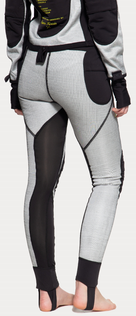 Side view of Queen Kerosin Motorgear Underpant Ladies Protector Pants, black-grey, Size XL for Women