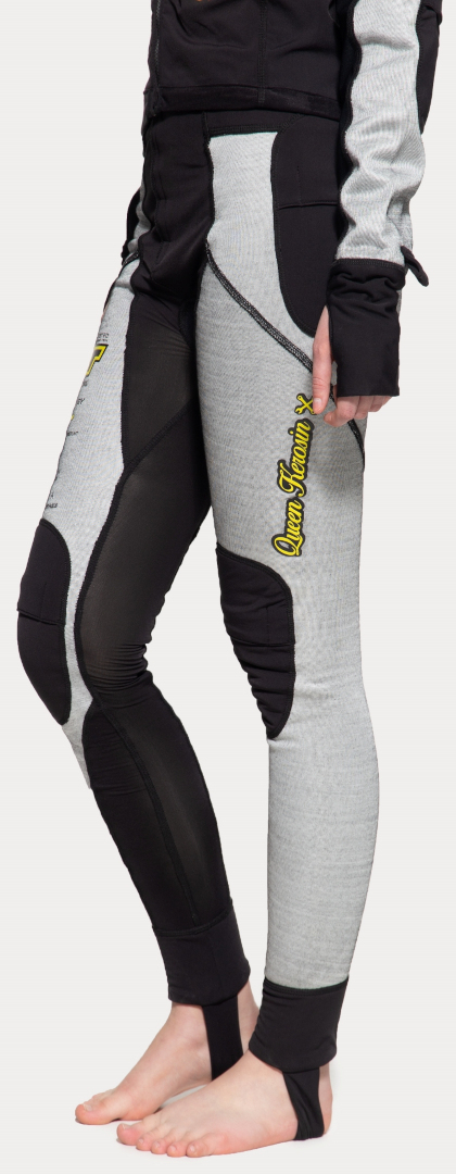 Side view of Queen Kerosin Motorgear Underpant Ladies Protector Pants, black-grey, Size XL for Women