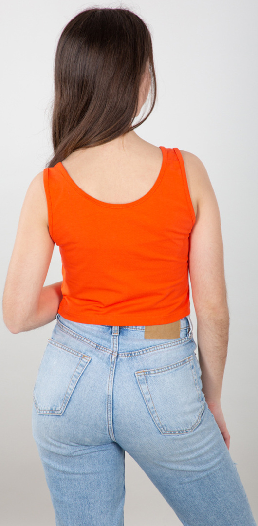 Side view of Alpha Industries Basic Crop SL Ladies Tank Top, red, Size S for Women