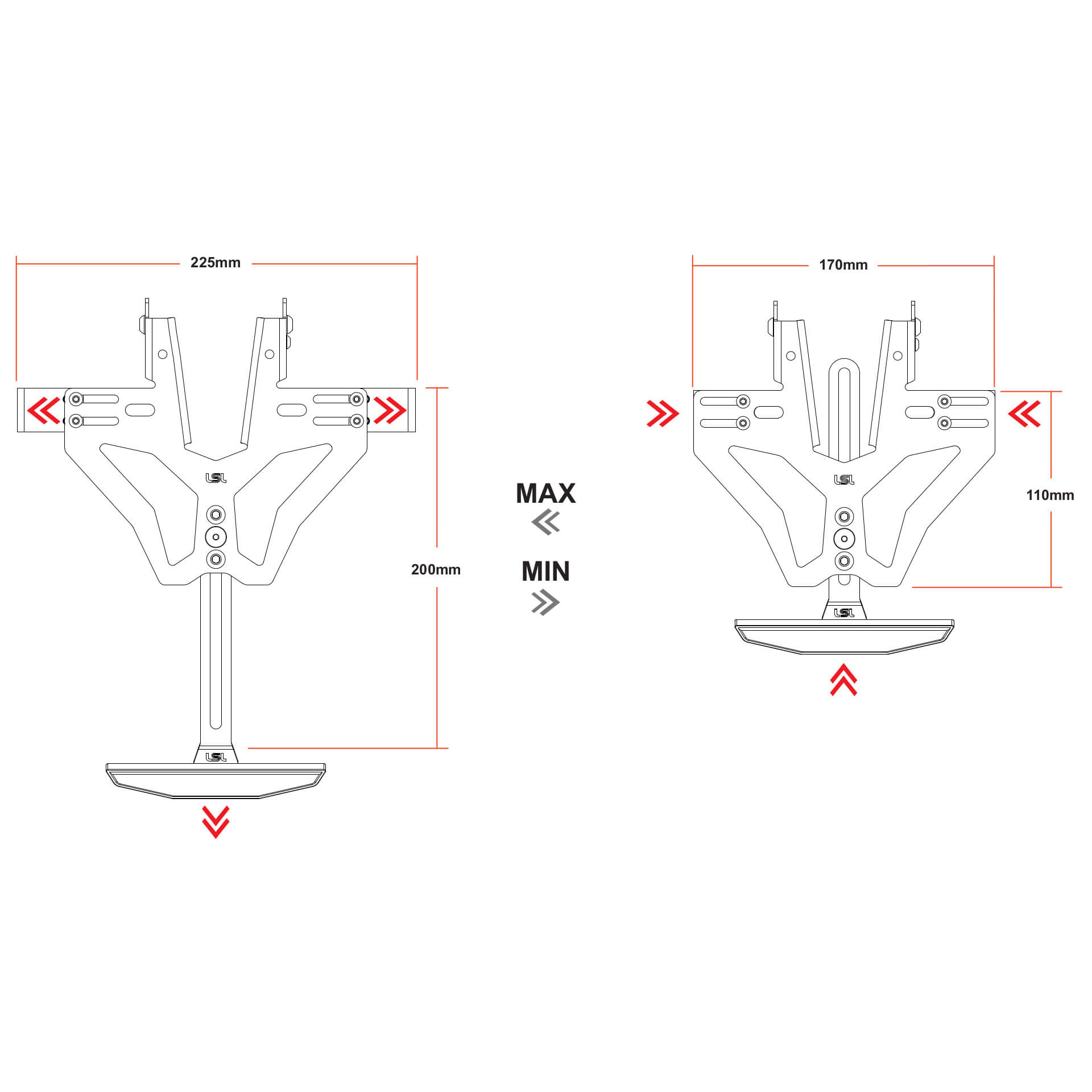 LSL MANTIS-RS for Honda CBR 650 R /CB 650 R, 21-, without license plate illumination, black, black