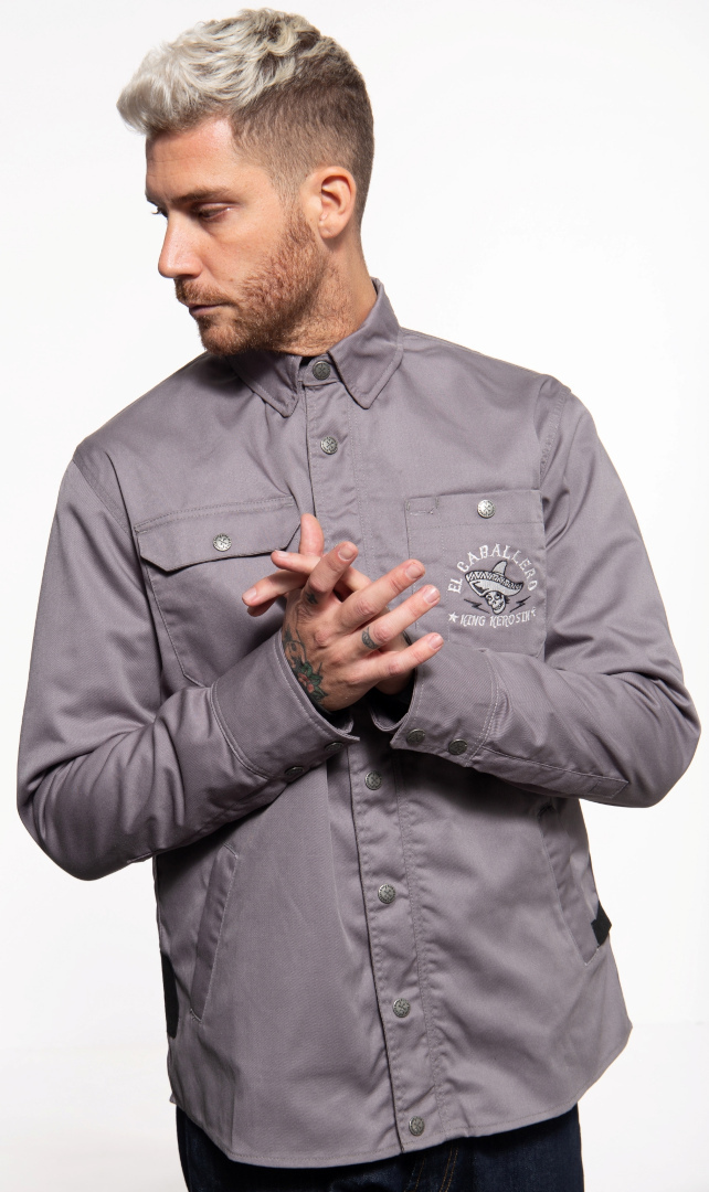 King Kerosin El Caballero Adventure chemise, gris, taille S pour Hommes