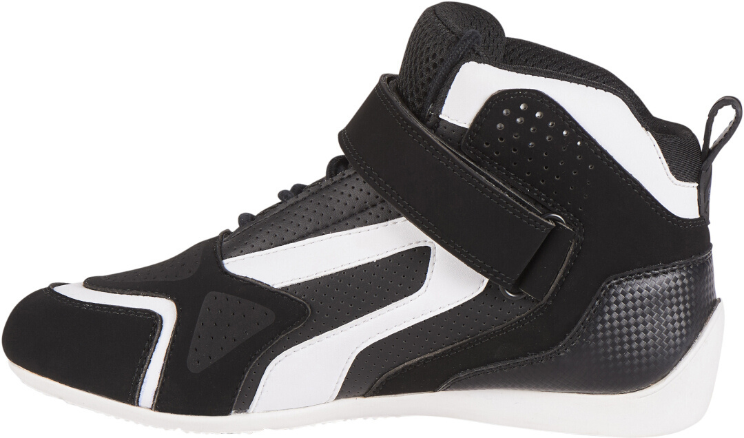 Side view of Furygan V4 Vented Motorcycle Shoes, black-white, Size 40 for Men
