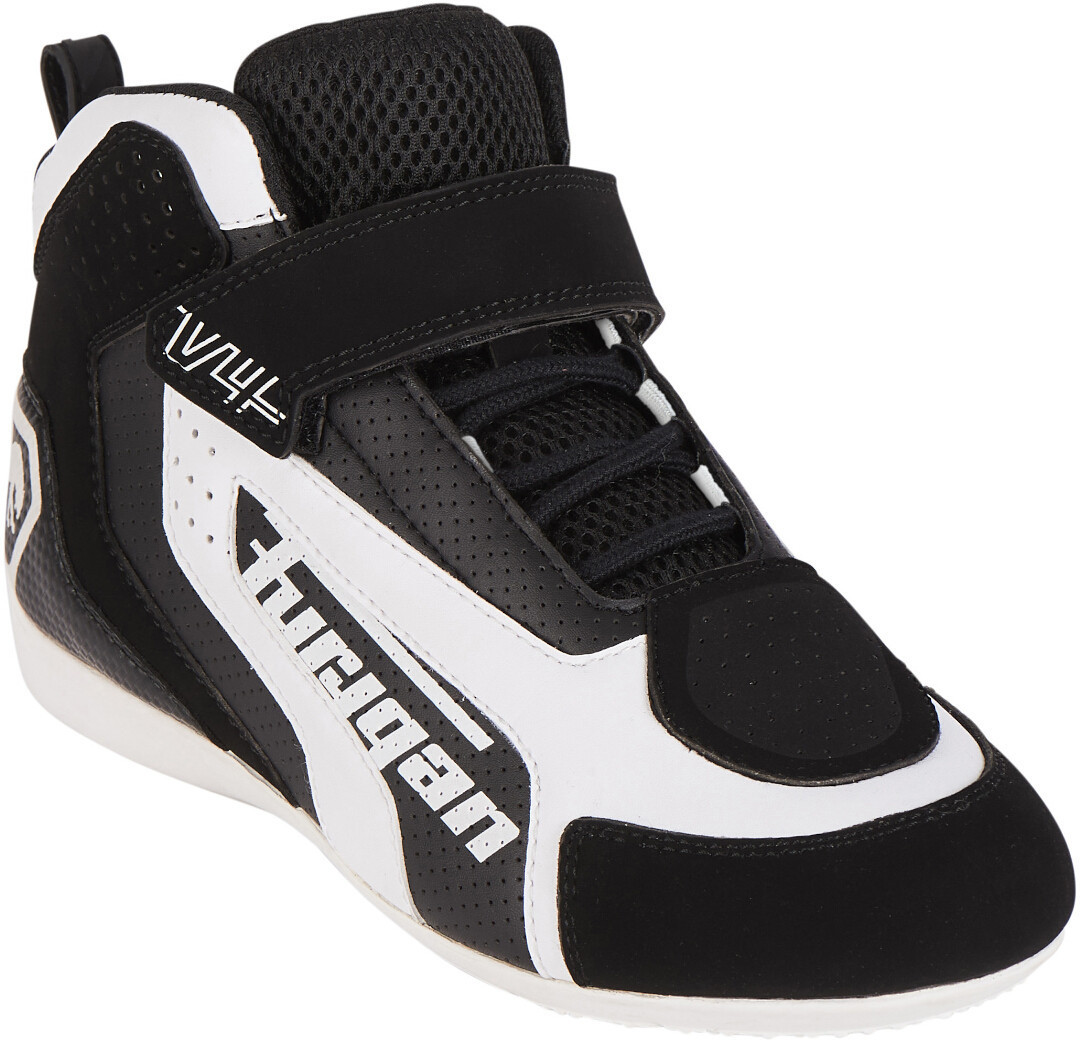Side view of Furygan V4 Vented Motorcycle Shoes, black-white, Size 40 for Men